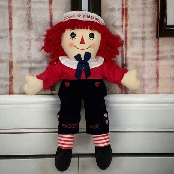 Raggedy Andy Count Your Blessings Embroidered Plush Retro Rag Doll Doll 17 Inch - Picture 16 of 16